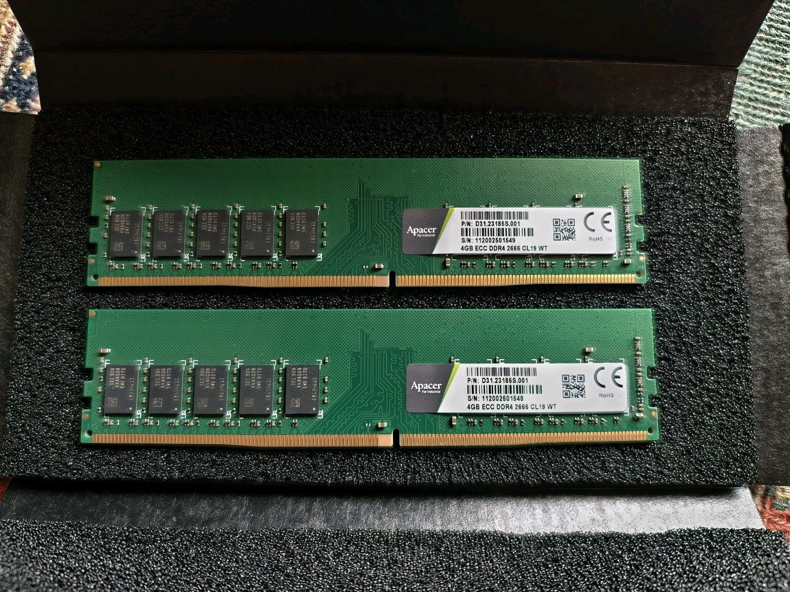 Apacer D31.23185S.001 - Ram DDR4 2666 2x4GB ECC U-DIMM for Audio 