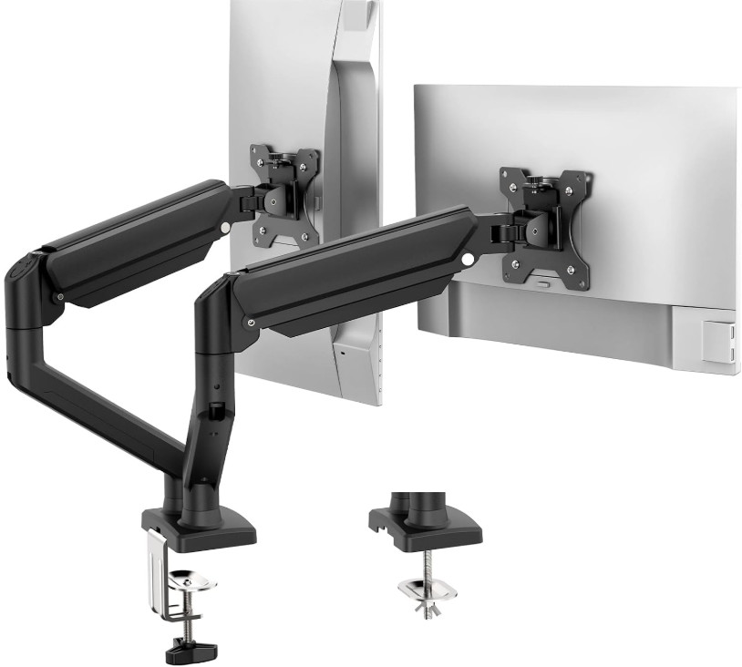 Soporte Doble para Monitores 13-32" Ajustable VESA 75/100 con Resorte, Nuevo
