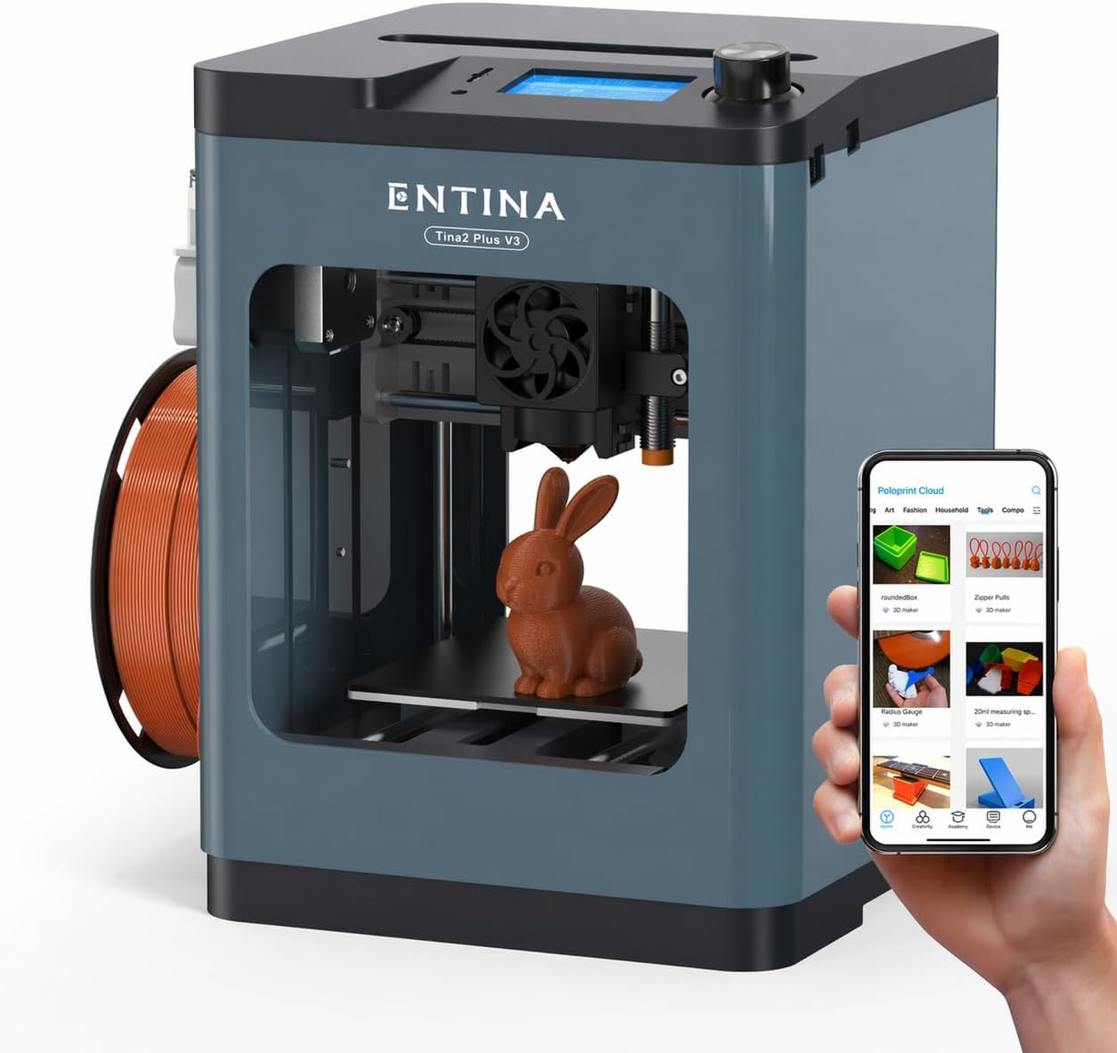 Tina2 Plus 3D Printer, 250mm/s Fast Printing 3D Printer for Beginners & Kids