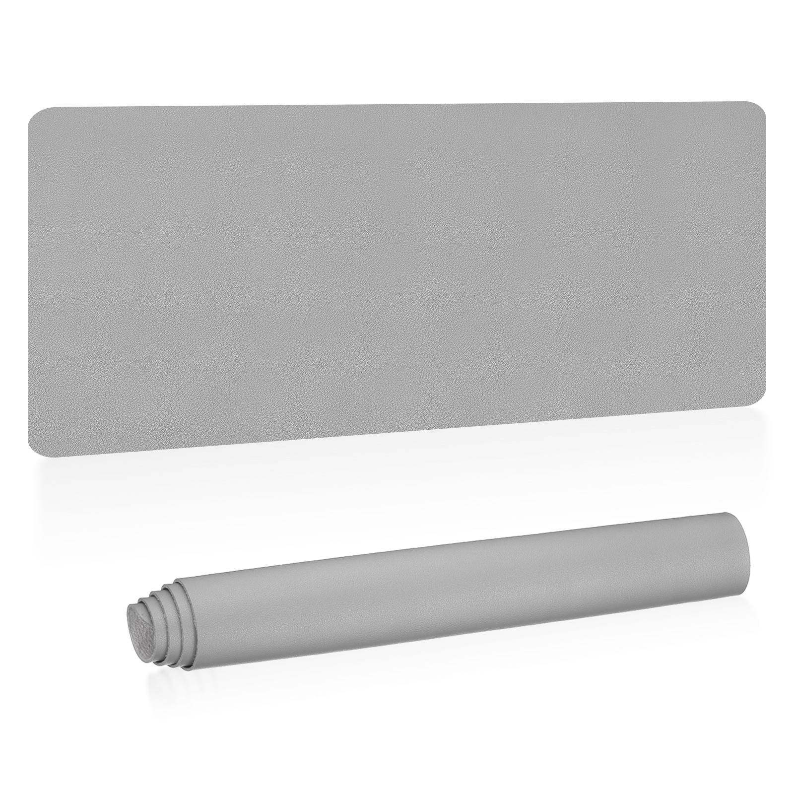 48"x17" Large Desk Mat, PU Leather Dual Side Large Desk Pad, Light Grey