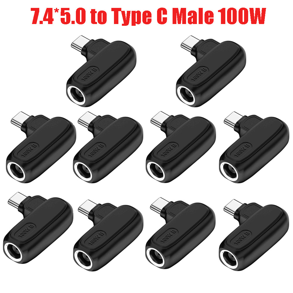 10Pcs 7.4mm*5.0mm to Type C 100W Charger Converter USB Cable Adapter For HP Dell