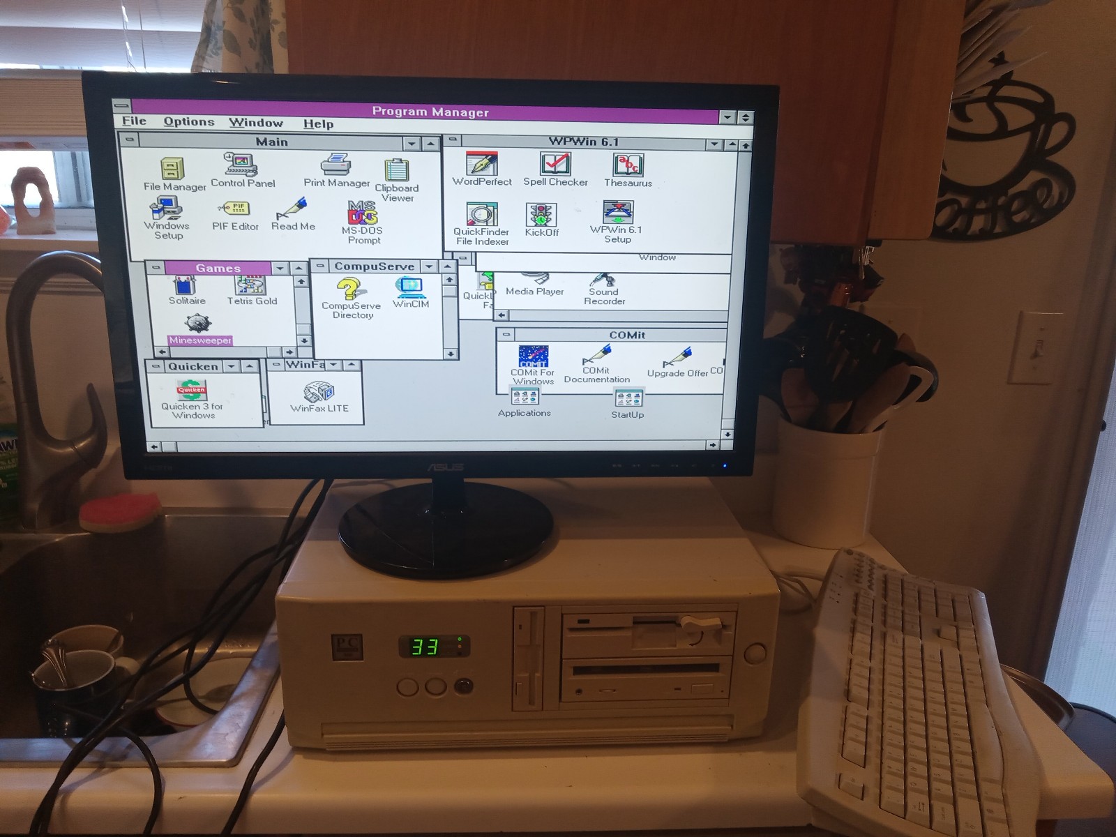 Vintage Computer - PC Innovation Intel 486DX2 - Dos Ver 6.2 Windows 3.1