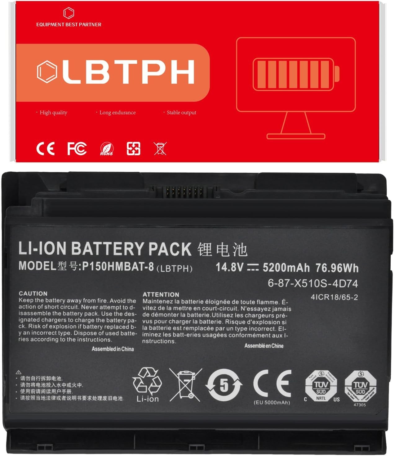 P150HMBAT 8 X510S 6 87 X510S 4D74 Compatible Laptop Battery Replacement