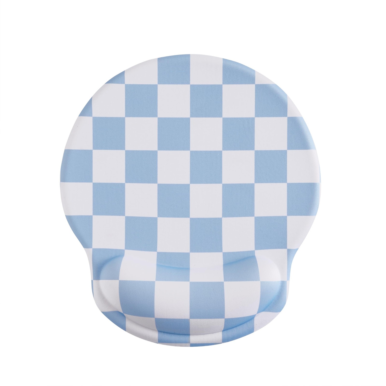 Blue Checkered Mouse Pad with Gel Wrist Rest, Wrist Support, Ergonomic Desk A...