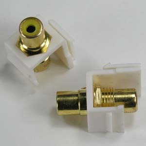 15 Pack of RCA Yellow F/F Keystone Module White