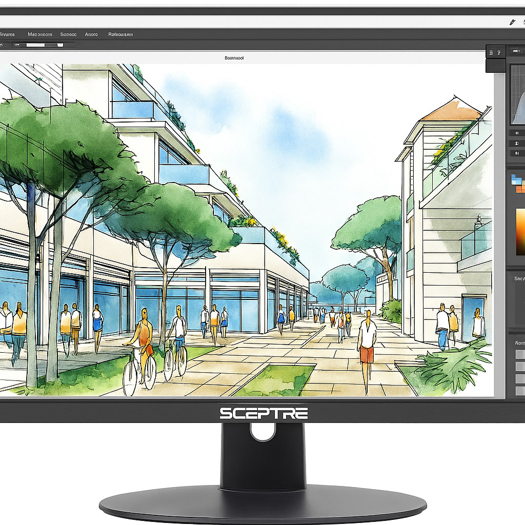 Sceptre E205W-16003R 20" 75Hz Ultra Thin Frameless LED Monitor 2x HDMI VGA Build