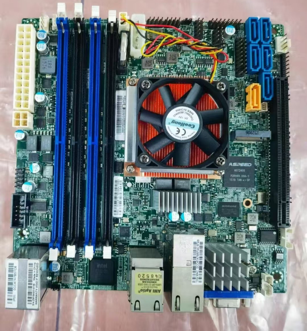 Supermicro X10SDV-TLN4F Rev 2.00 CPU Xeon D-1541 with active fan