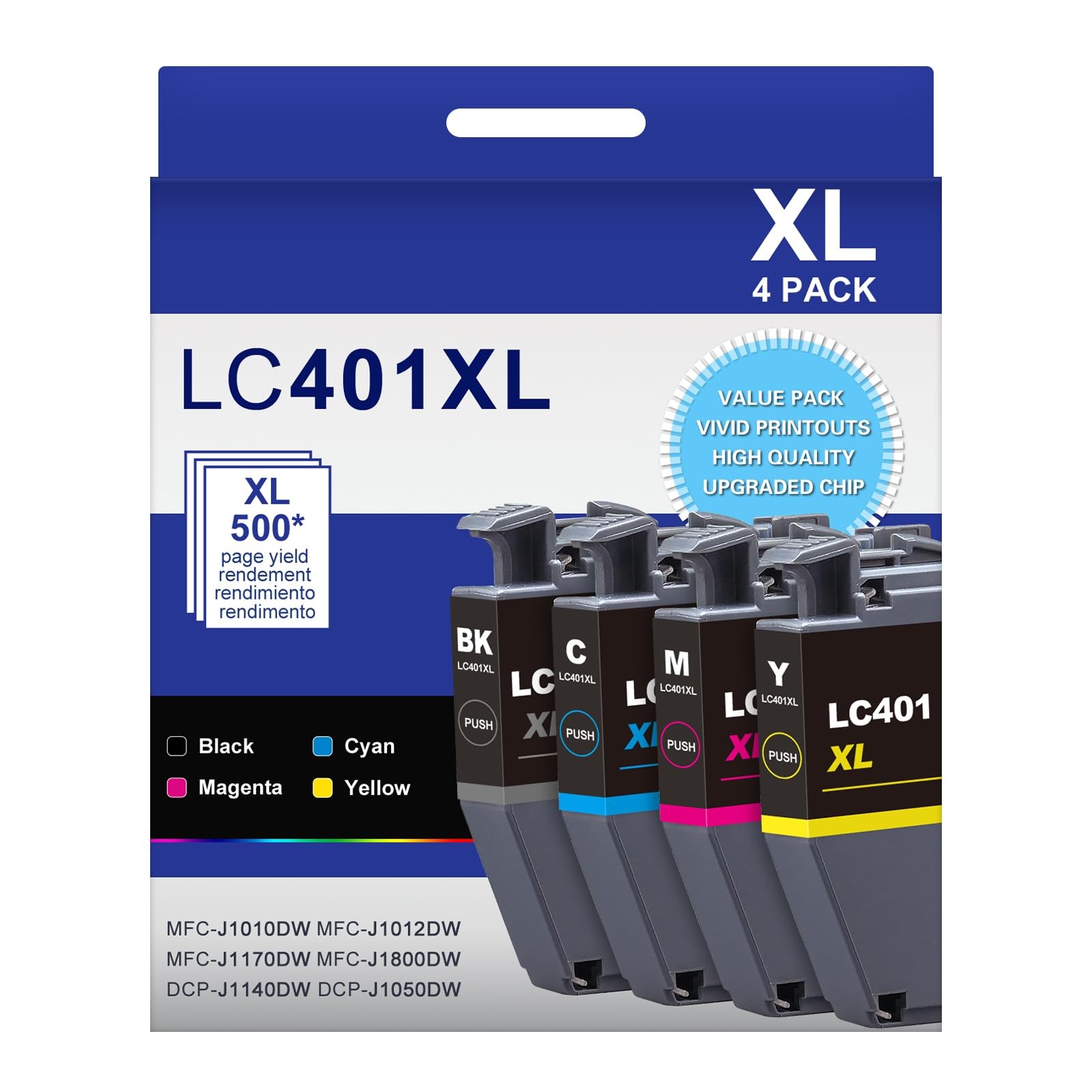 LC401XL LC401 4-Packs High Yield J1010DW Ink Cartridges