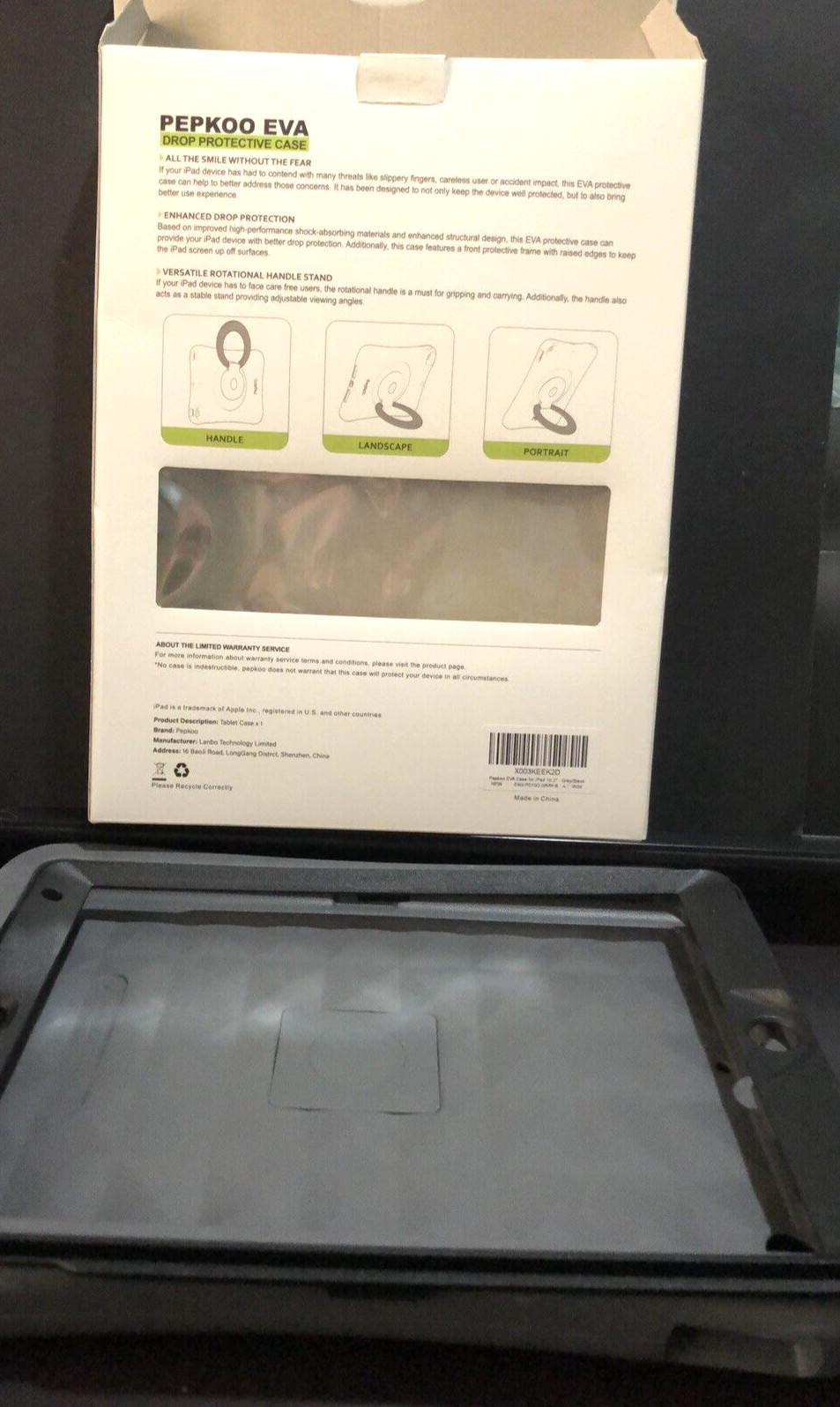 Pepkoo Case for iPad, Shockproof Cover for 10.2” iPad Grey+Black MSRP: $26.81