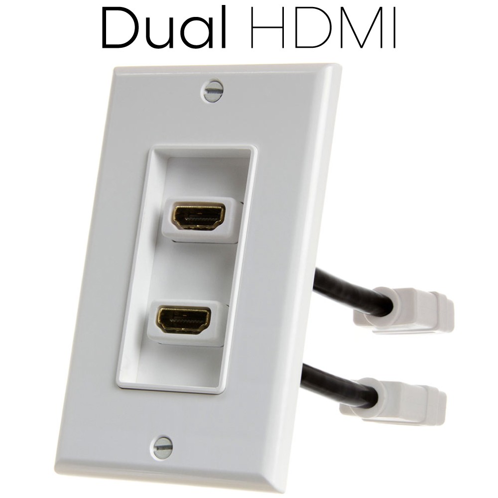 HDMI WallPlate Single Dual Port Face Plate HDMI Insert 4K UHD ARC Ethernet White