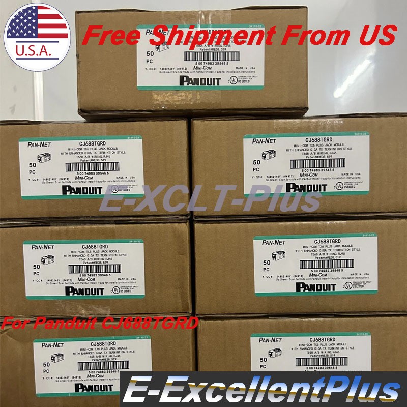 100PCS For Panduit CJ688TGRD Gigabit Cat 6 Mini-Com RJ45 Network Jack Module Red