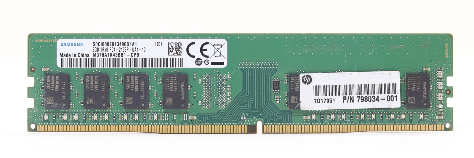 Samsung 8GB 1Rx8 PC4-2133P-UA1-10 NON-ECC Unbuffered Memory M378A1K43BB1-CPB