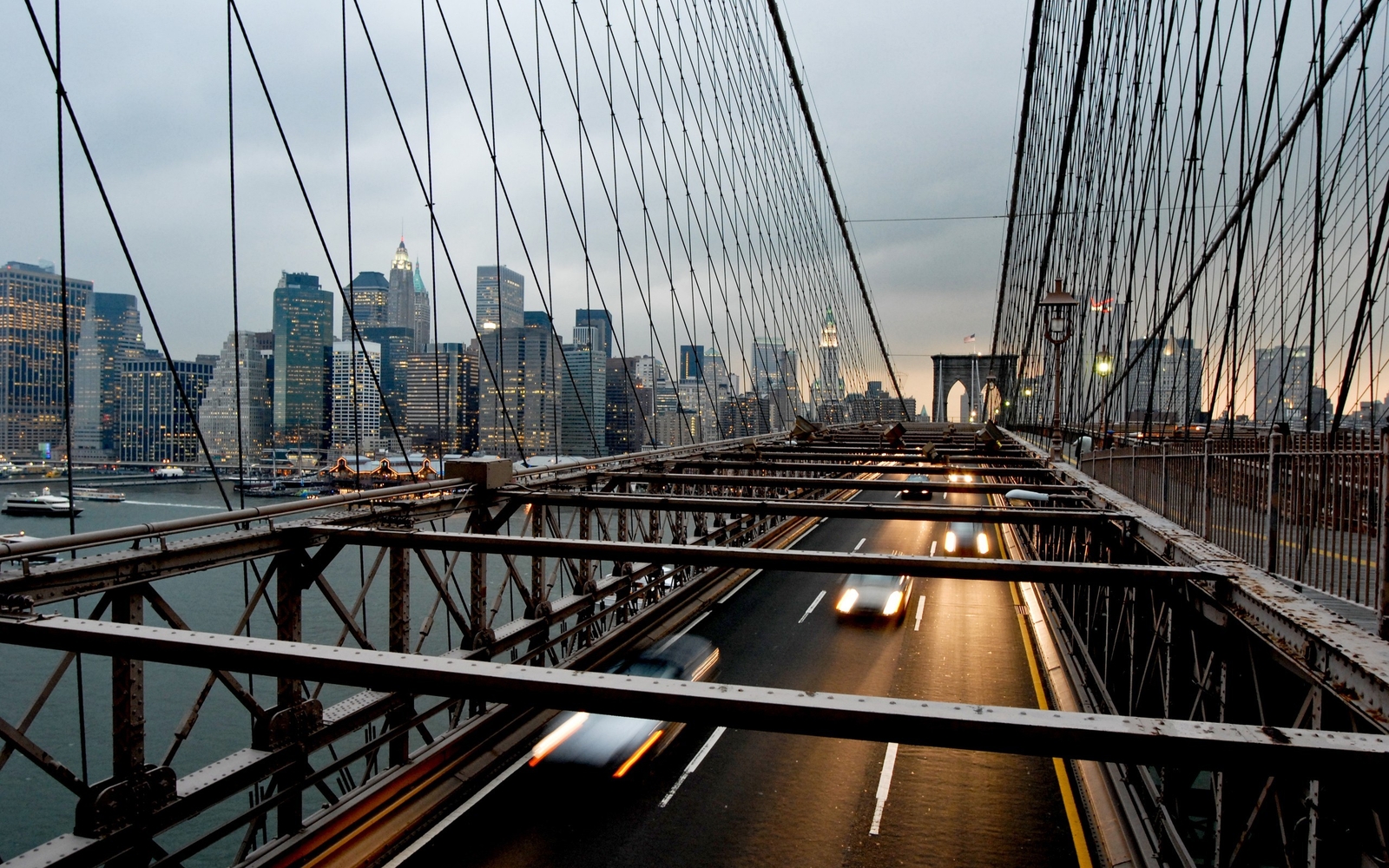 Landscape architecture bridge new york city brooklyn Custom Gaming Mat Desk