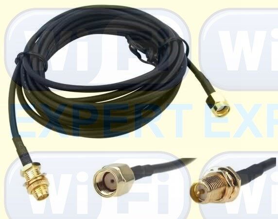 High Quality 5M (16 Feet) WiFi Antenna RP-SMA Extension Cable WiFi Wi-Fi Router