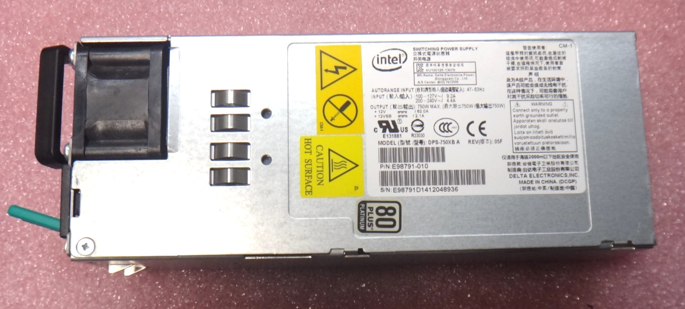 Genuine Intel DPS-750XB 750W  E98791-010  Switching Power Supply