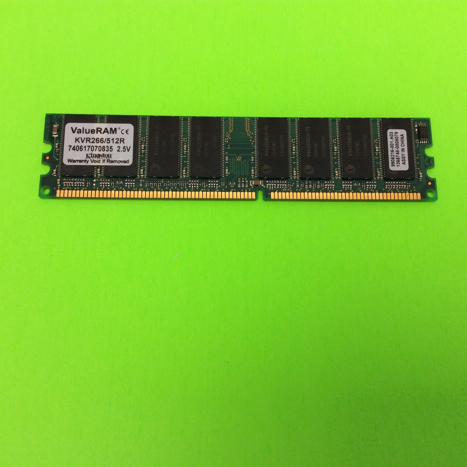 Kingston KVR266/512R 512MB Random Access Memory RAM