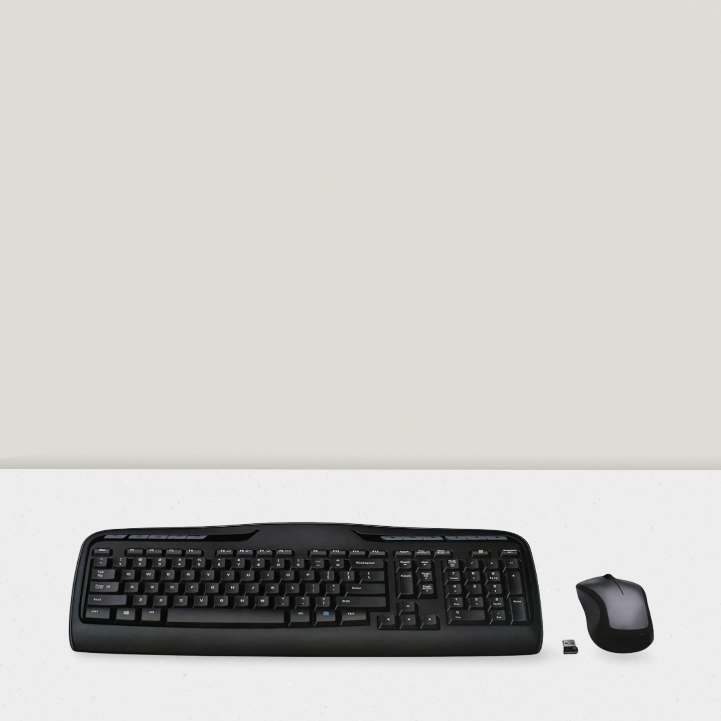 Wireless Keyboard and Mouse Combo Black and Silver