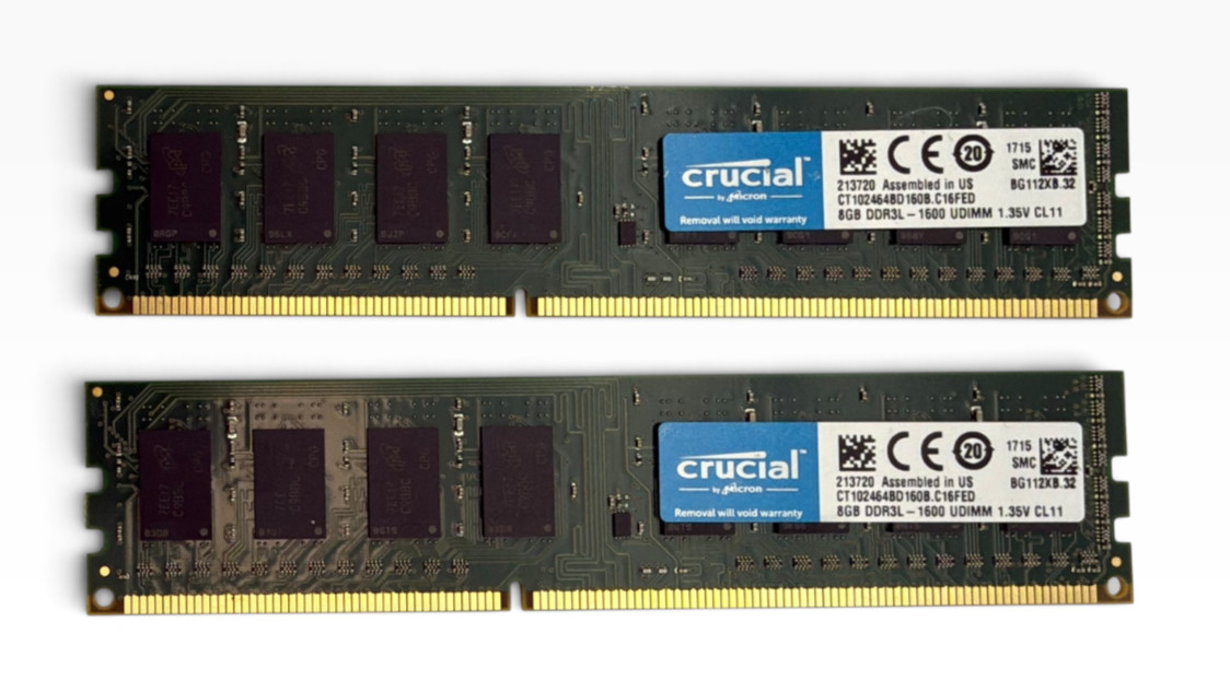 Crucial 16GB (2x8GB) PC3L-12800 DDR3-1600  Desktop Memory CT102464BD160B.C16FED