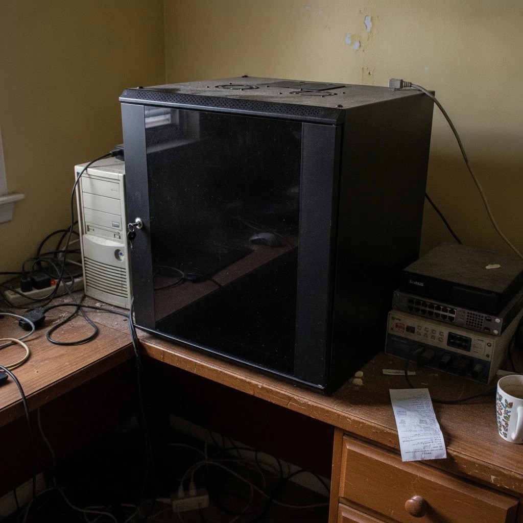 Compact 12U Server Cabinet with Tempered Glass & Ventilation - 110 lbs Capacity