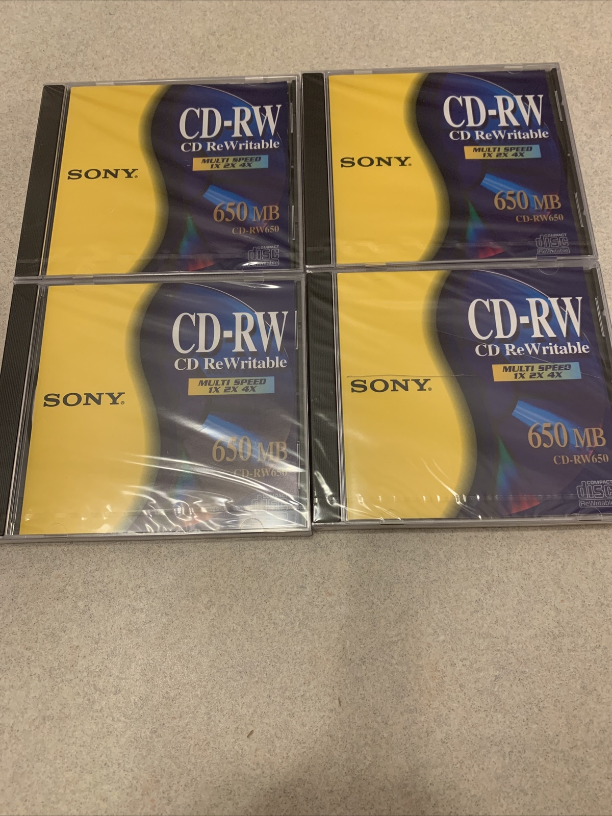 Set of 4 Sony CD-RW650 CD ReWritable