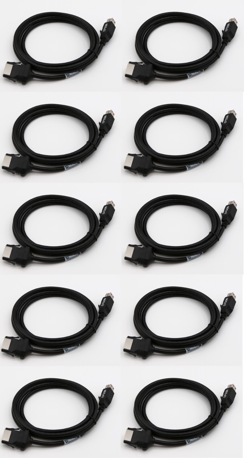 Box of 10 Epson Printer Cables; 24V Powered USB, 6ft, Black (New)