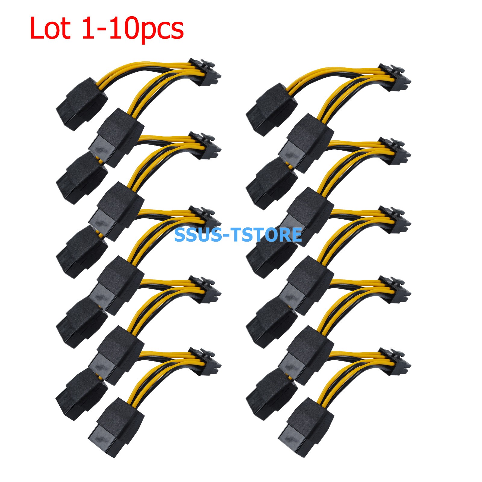 Lot Dual 8 Pin Female to 8 Pin Male Adapter Cable For NVIDIA Tesla K80 M40 P100