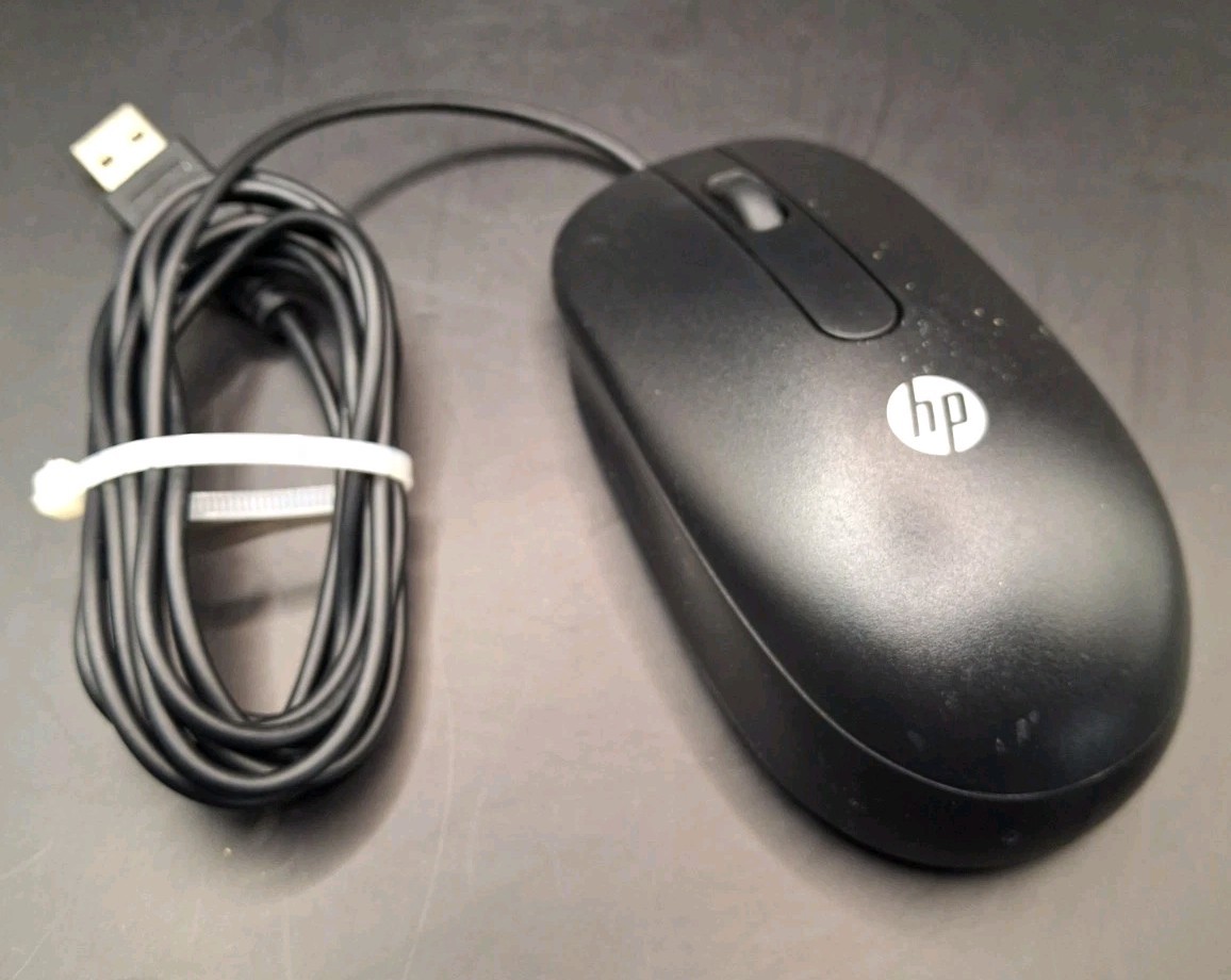 HP Optical Mouse 2 Buttons Scroll Wheel Black USB 672662-001