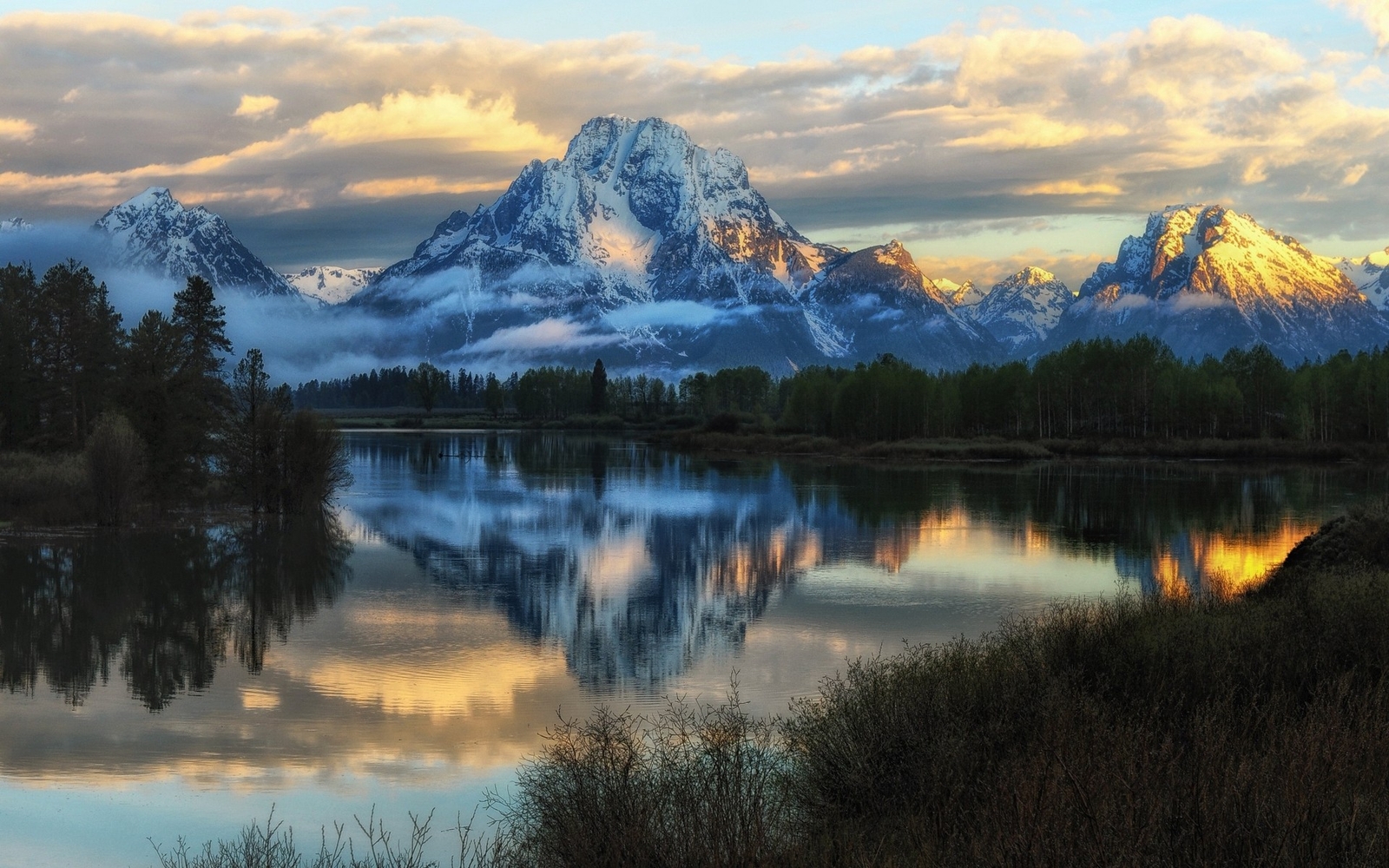Landscape nature grand teton national park river forest Custom Gaming Mat Desk
