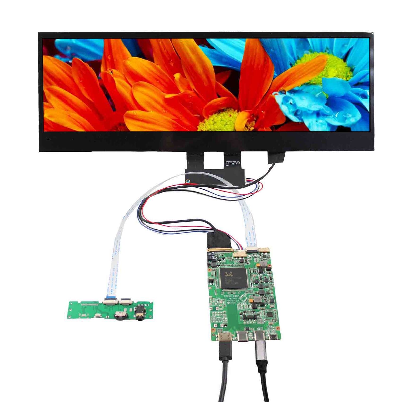 14inch 3840x1100 Capacitive Touch LCD HDMI USB C Board For PC Case DIY