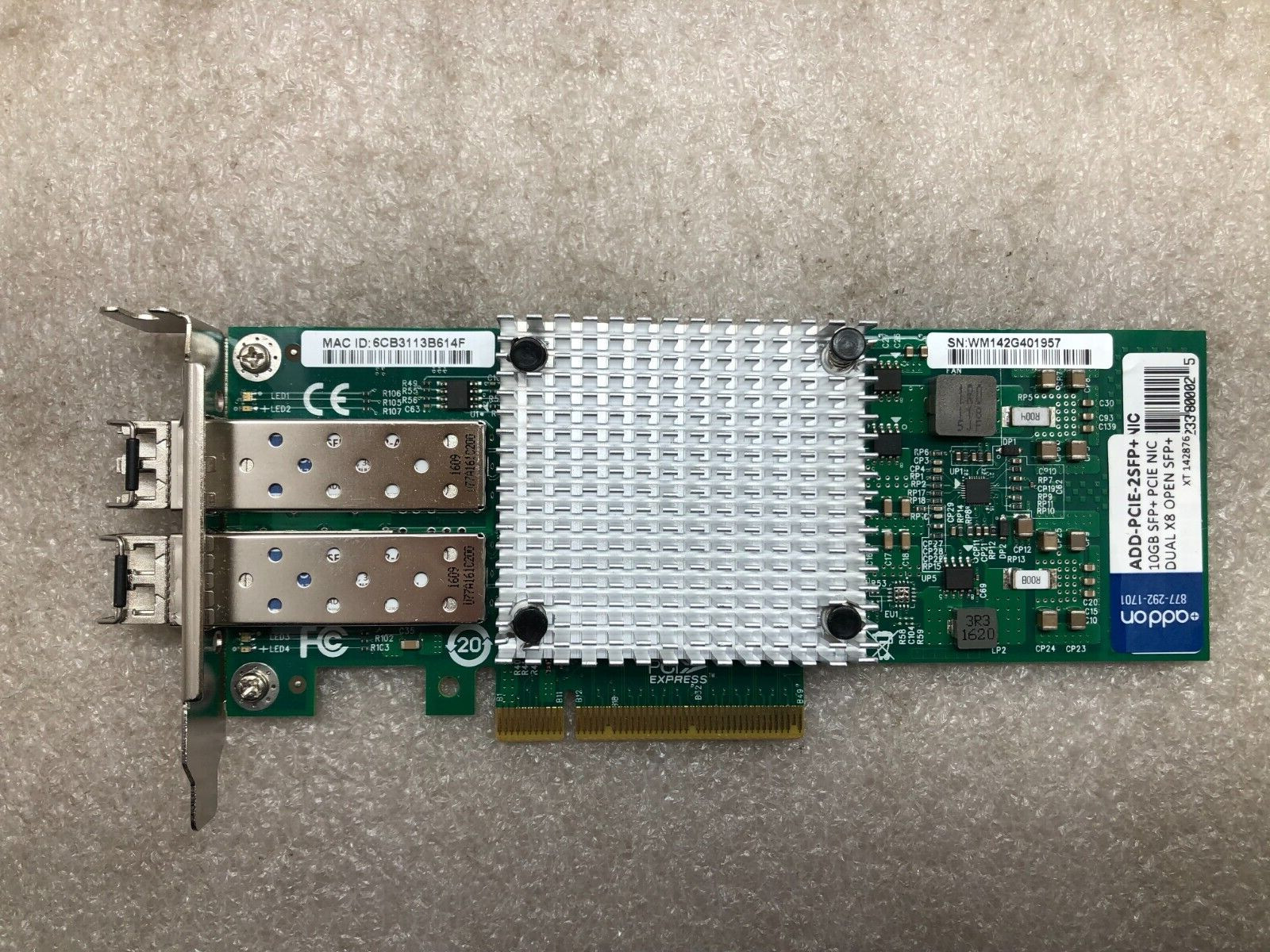 ADDON ADD-PCIE-2SFP+  10GB SFP+ PCIE NIC DUAL X8 OPEN SFP+ 