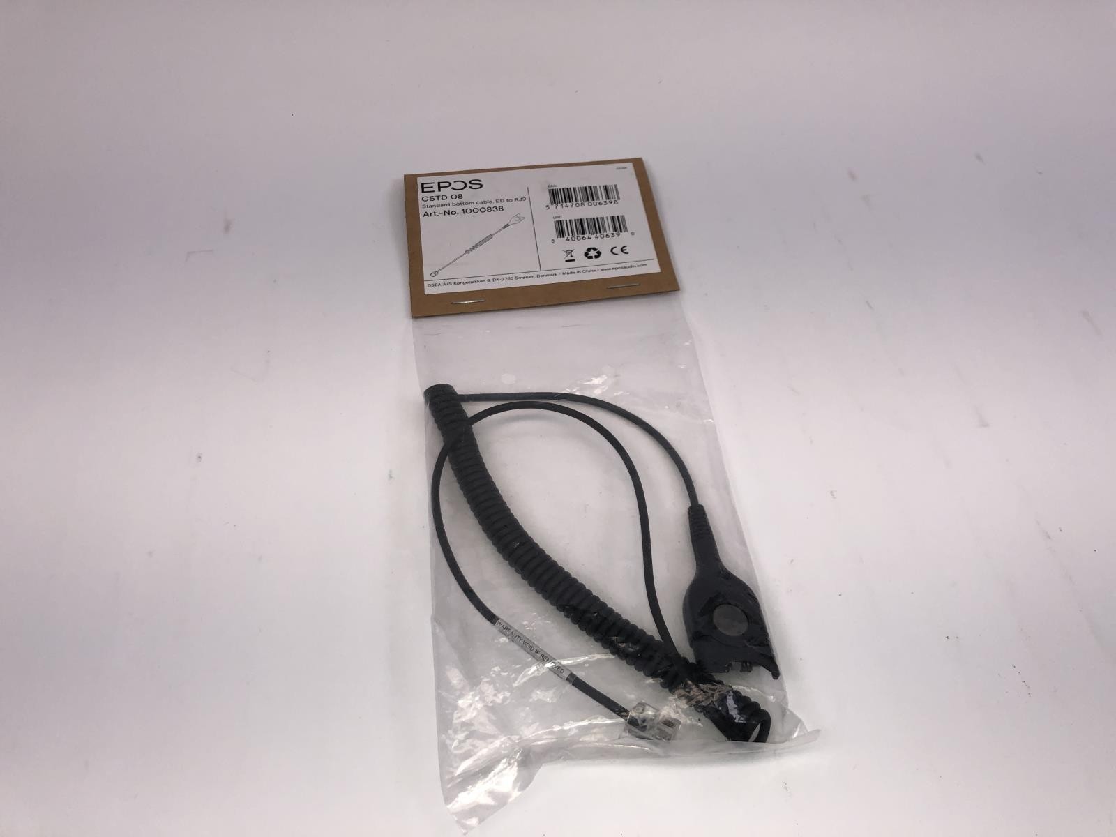 (Lot of 3) EPOS Standard Bottom Cable, ED to RJ9 / CSTD 08 - NEW open box