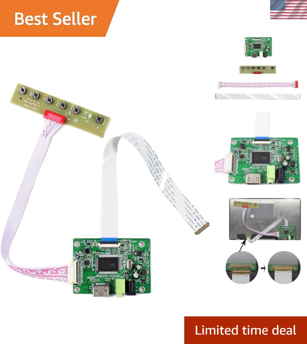 H/D LCD Controller Board for 11.6" 13.3" 14" 15.6" 1366x768 30 Pin eDP not fo...