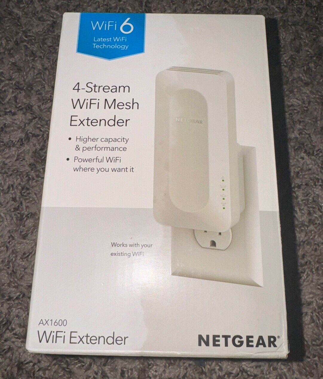 New Netgear AX 1600 4-Stream WiFi Mesh Extender, Untested, 