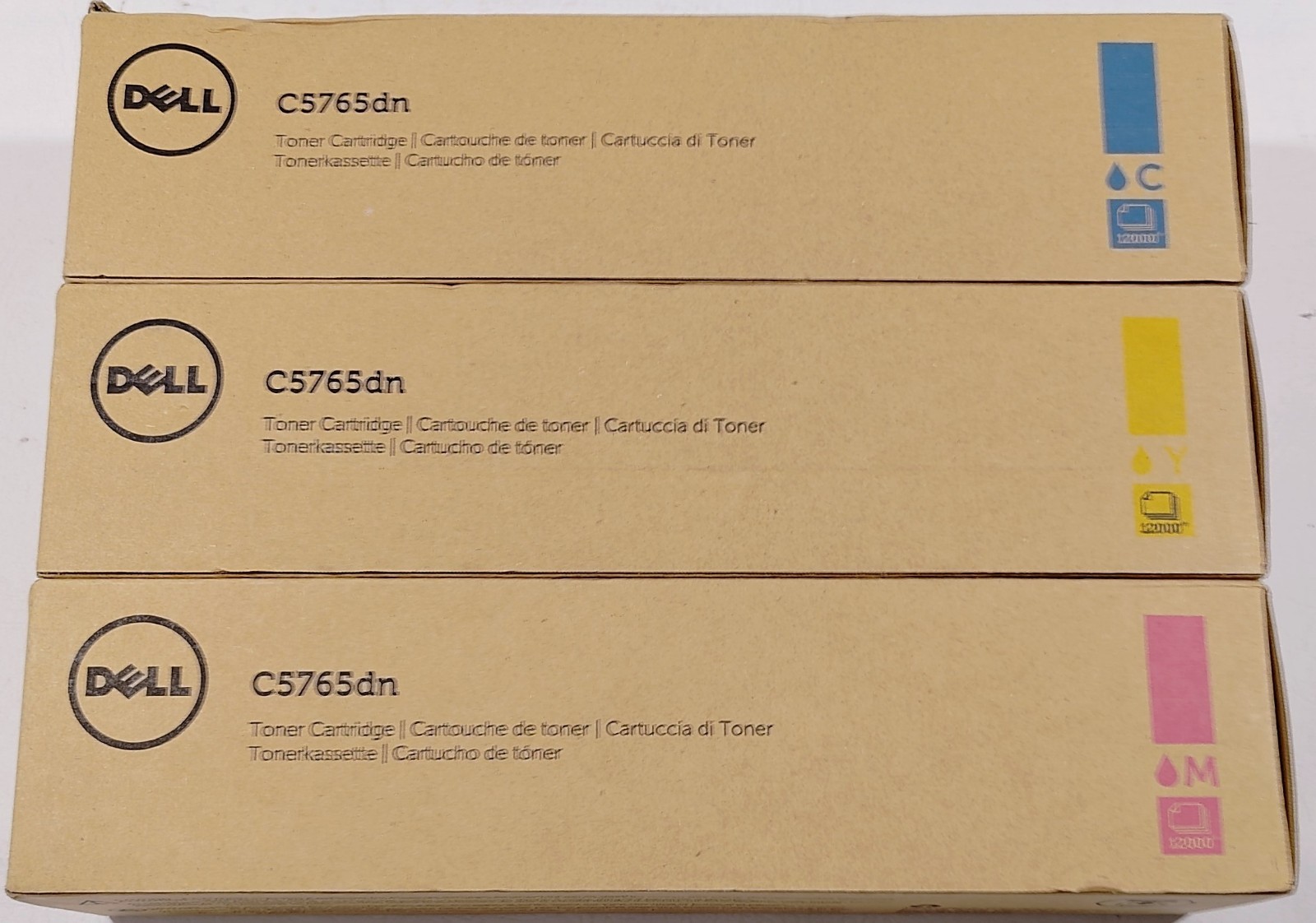 Genuine Dell C5765dn Imaging Drum Set Of 3 - Cyan, Magenta, Yellow - Brand New