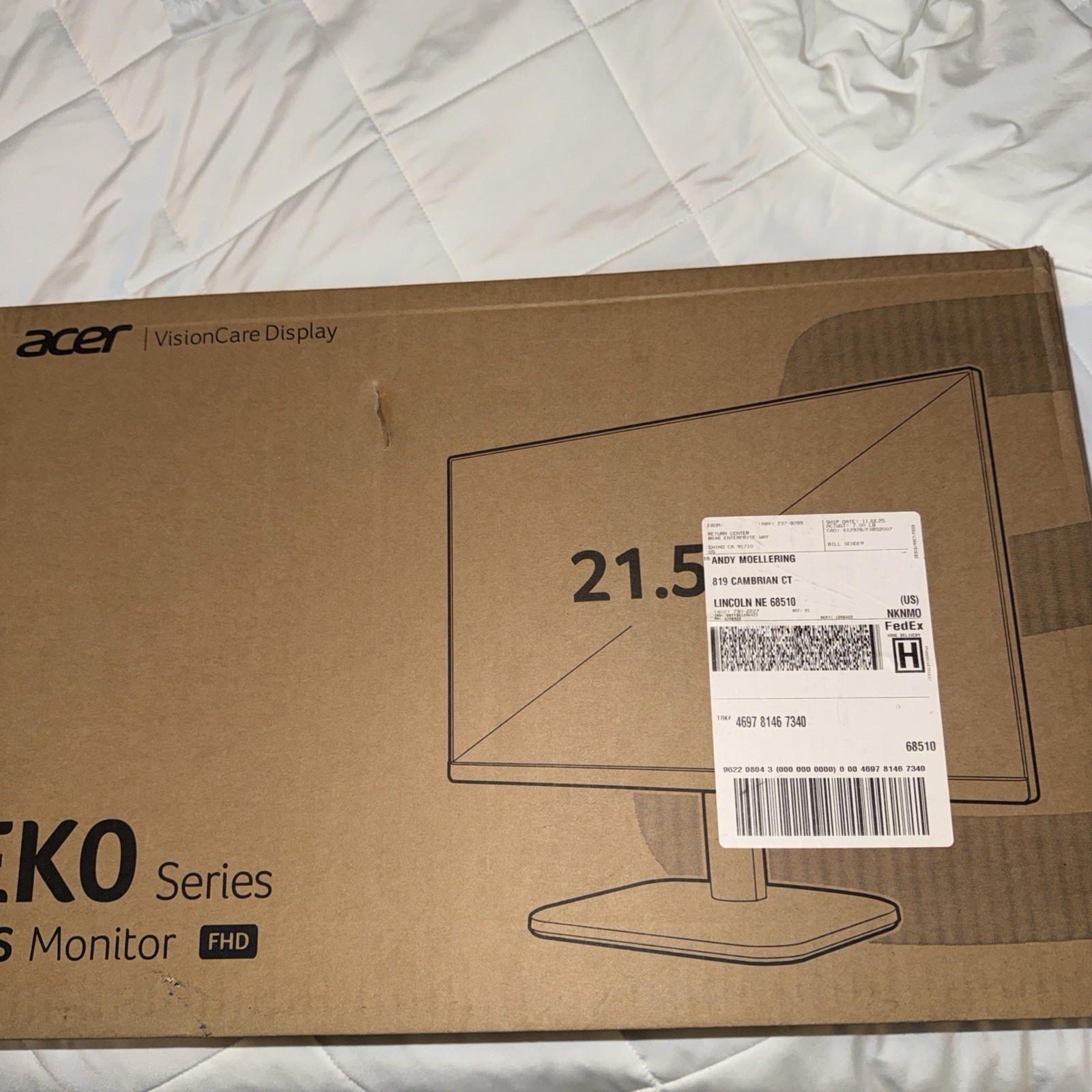 Acer EK220Q E3 21.5" Widescreen LED Monitor 1920x1080 100Hz 250Nit Brand new