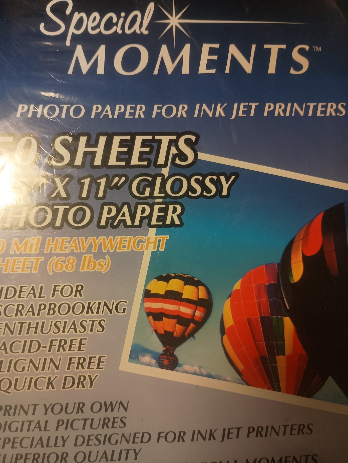 GLOSSY Special Moments Photo Paper for Ink Jet Printers 50 SHEETS 8.5 x 11" T3