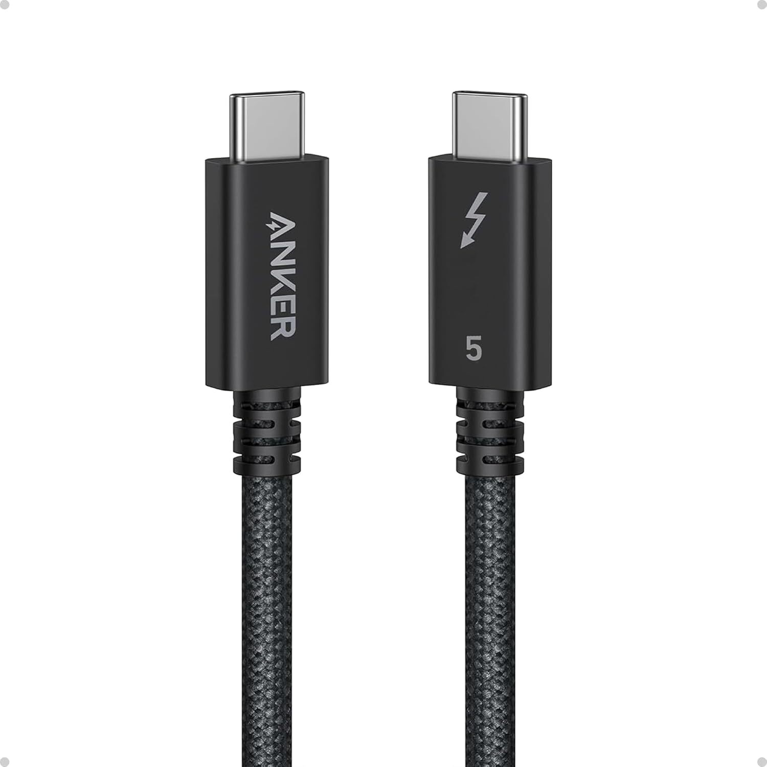 Anker Prime TB5 Cable 240W USB C to USB C Charging 3.3ft Thunderbolt 5-Certified