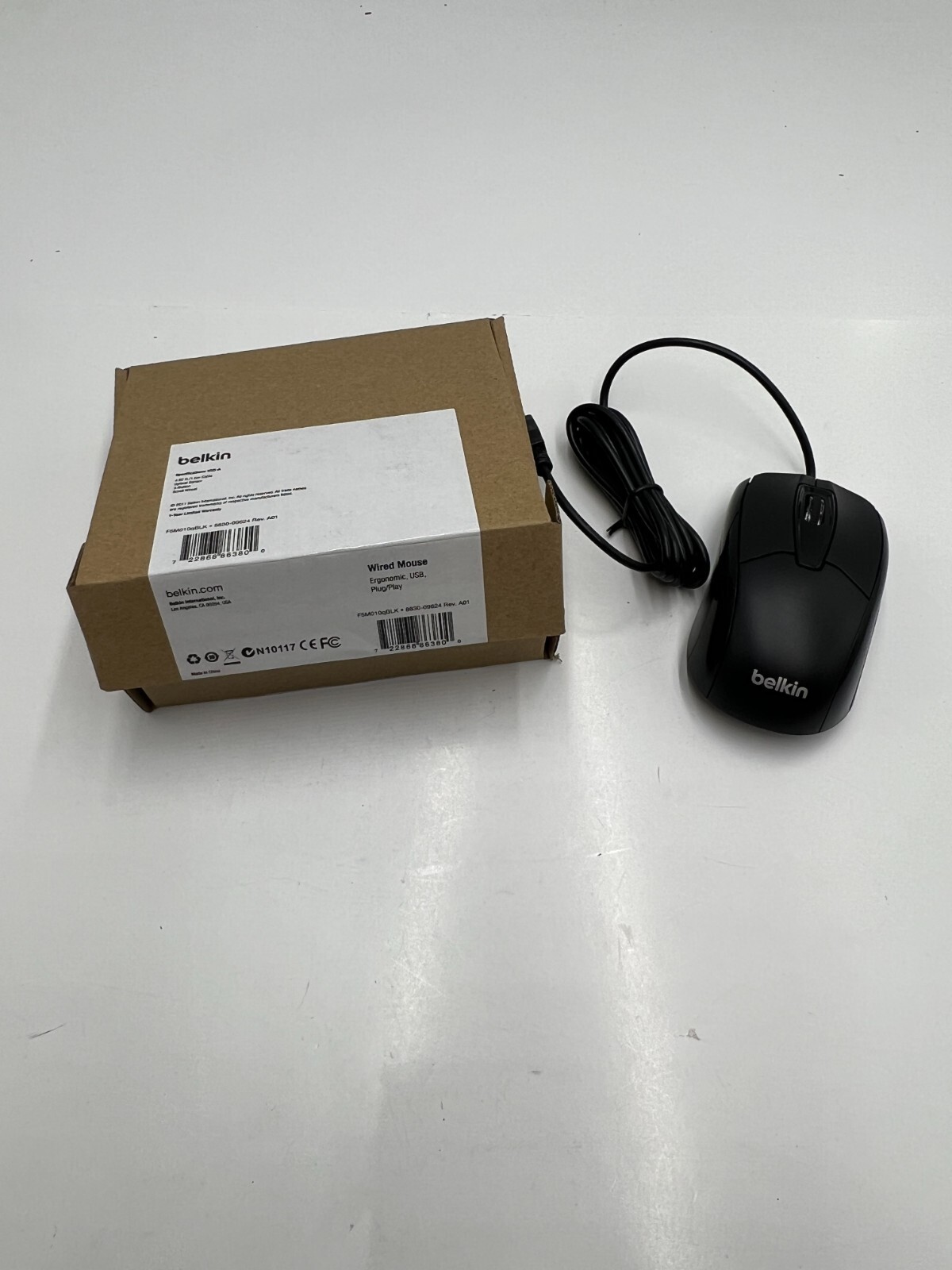 (LOT OF 34) Belkin F5M010QBLK USB Wired Optical Mouse 3 Button Scroll Wheel