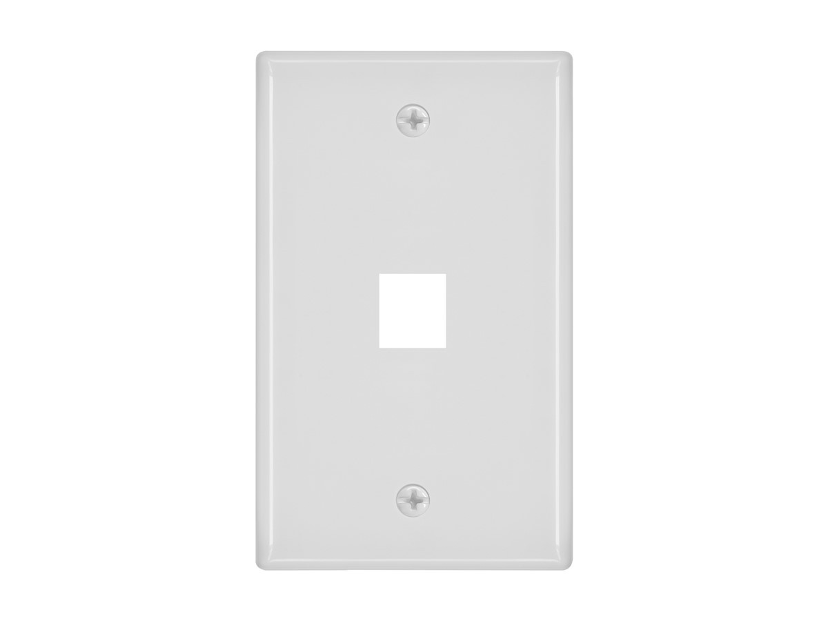Monoprice 1-Gang Wall Plate for Keystone, 1-Port, White,