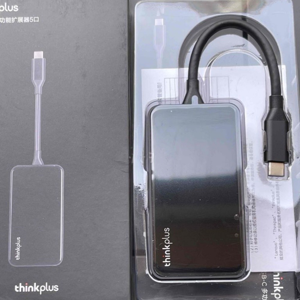 Original Lenovo Thinkplus 5-in-1 Type-C Hub 1*HDMI/3*USB 3.0/1*USB-C PD TPH-05