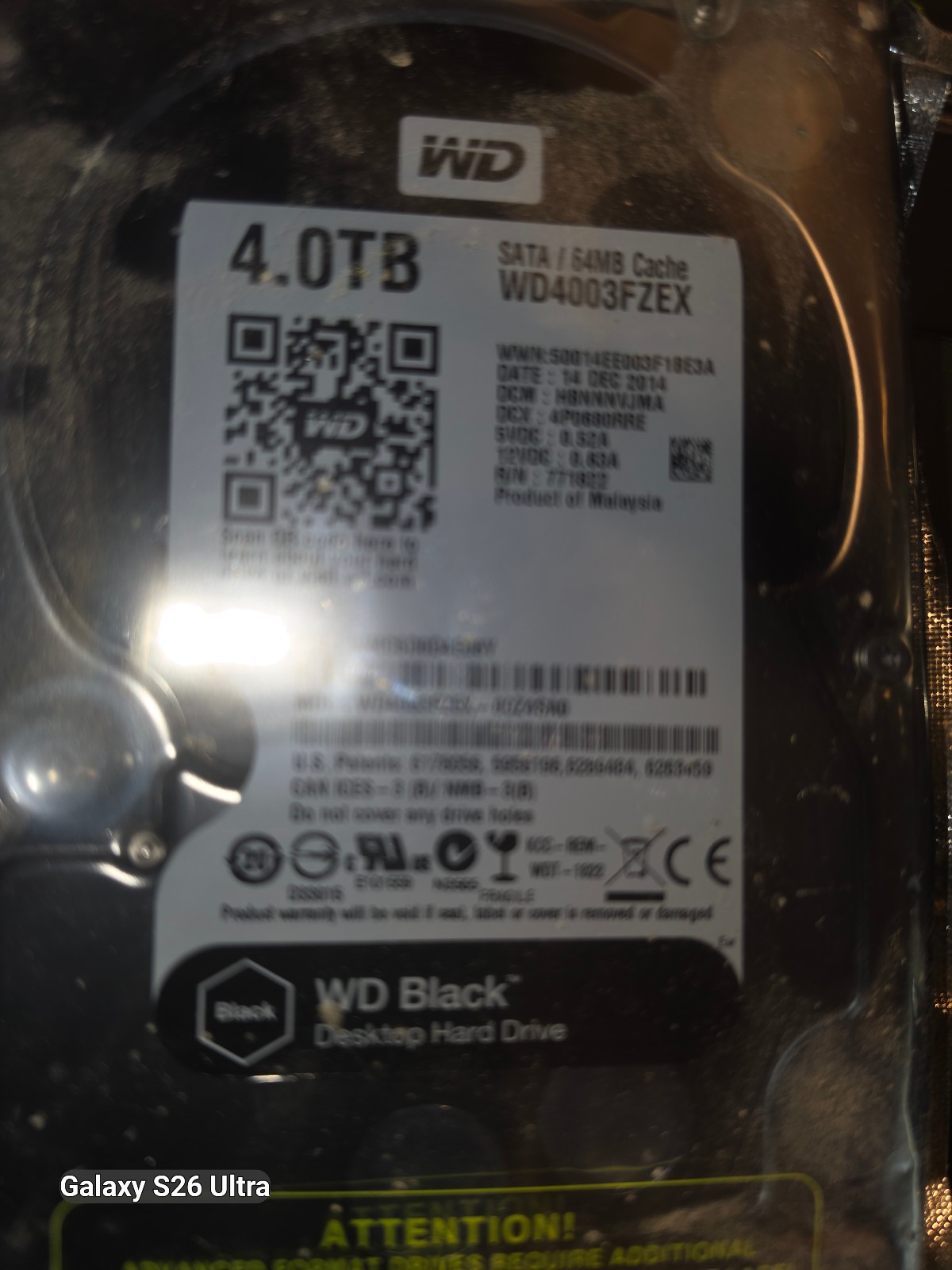 WD Black 4TB 3.5" Desktop Hard Drive (WD4003FZEX) – NEW