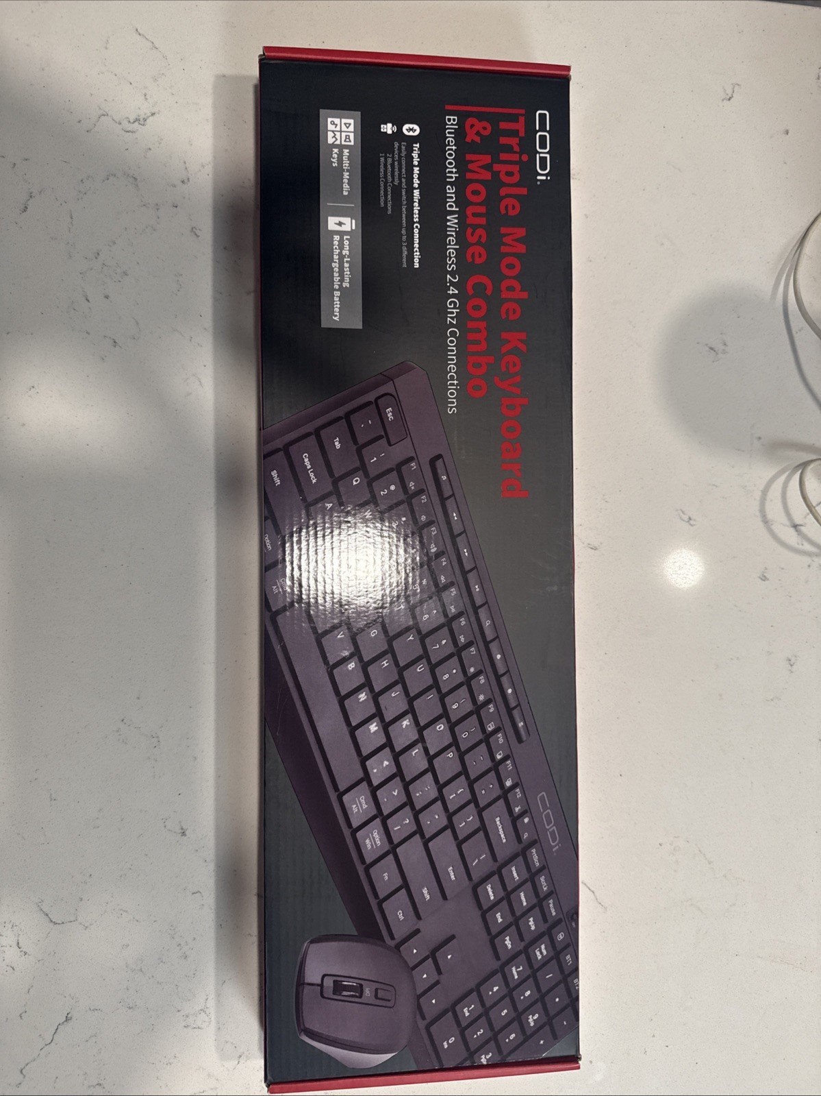 Codi KM-2B1W-R Keyboard Mouse Combo Triple Easy Connect Multi-Device Switching