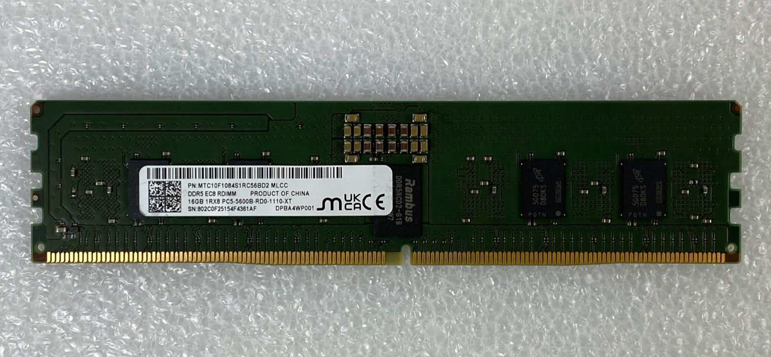 AS-IS BROKEN Micron MTC10F1084S1RC56BD2 16GB PC5-5600B DDR5 ECC Server Memory