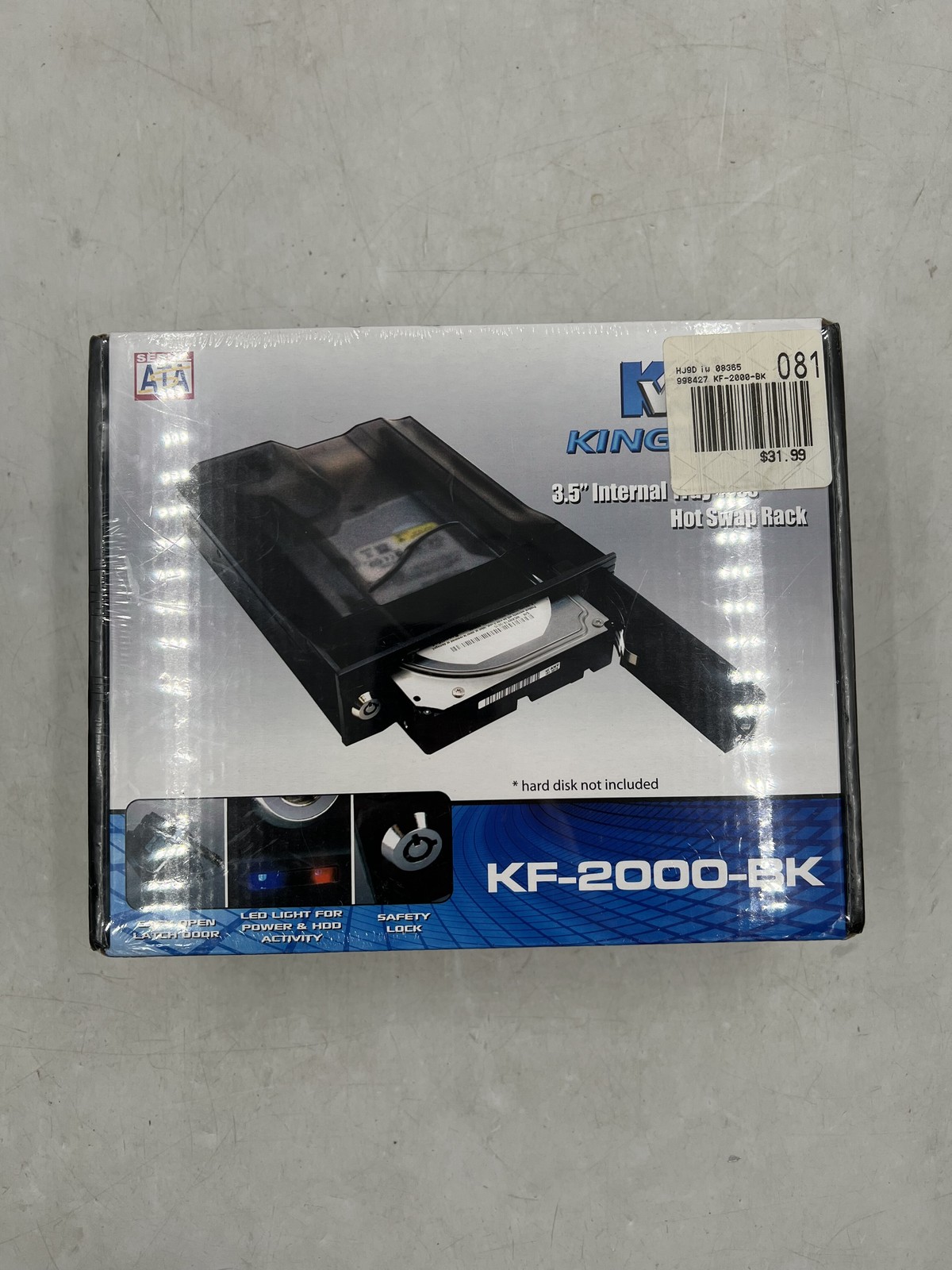Kingwin KF-2000-BK 3.5" SATA Internal Tray-less Hot Swap Rack Black Free S/H