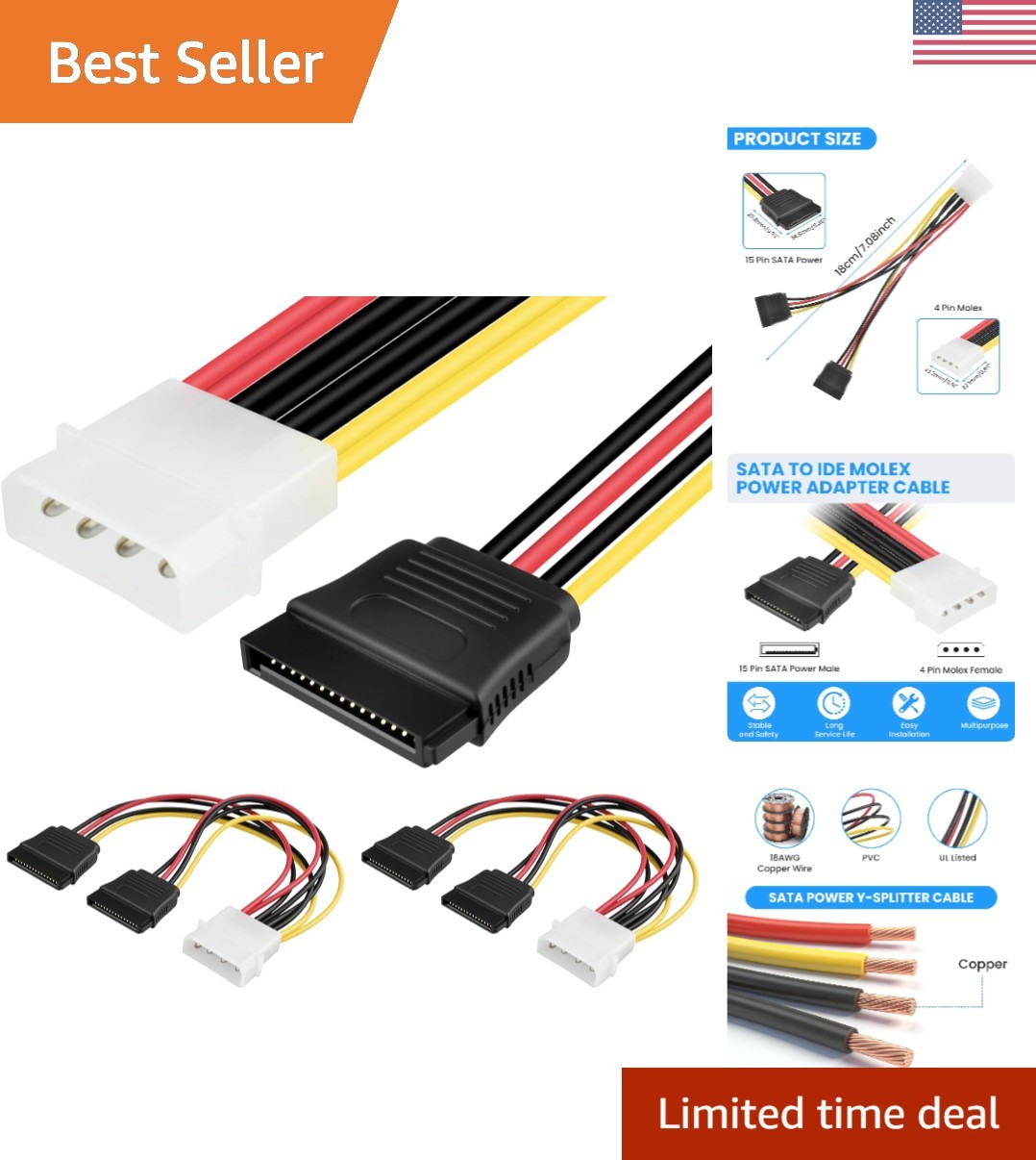 SATA Power Splitter Adapter