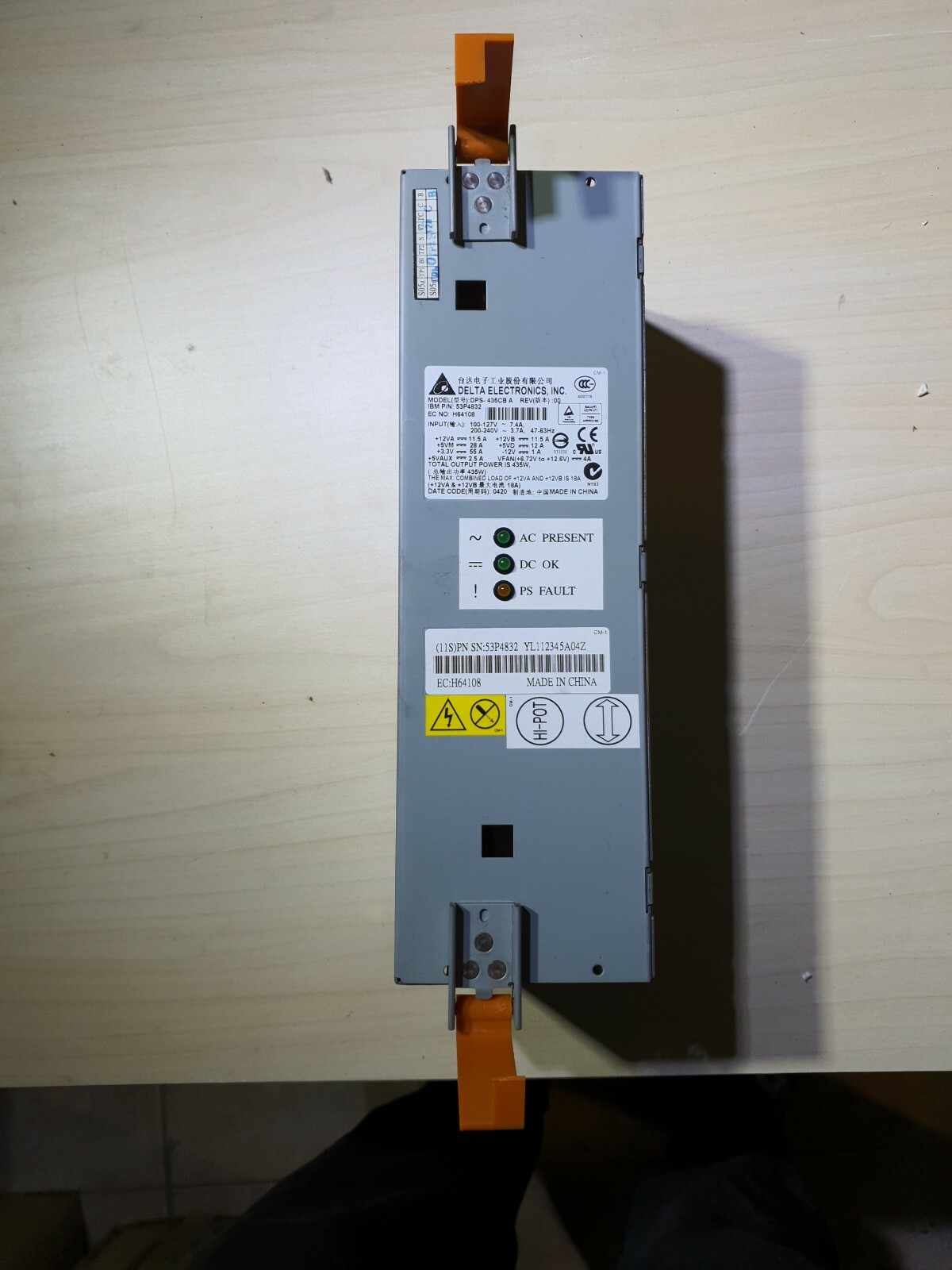AS400 DELTA DPS-435CB A IBM 53P4832 H86080 EC:H64108 Power Module Power Supply