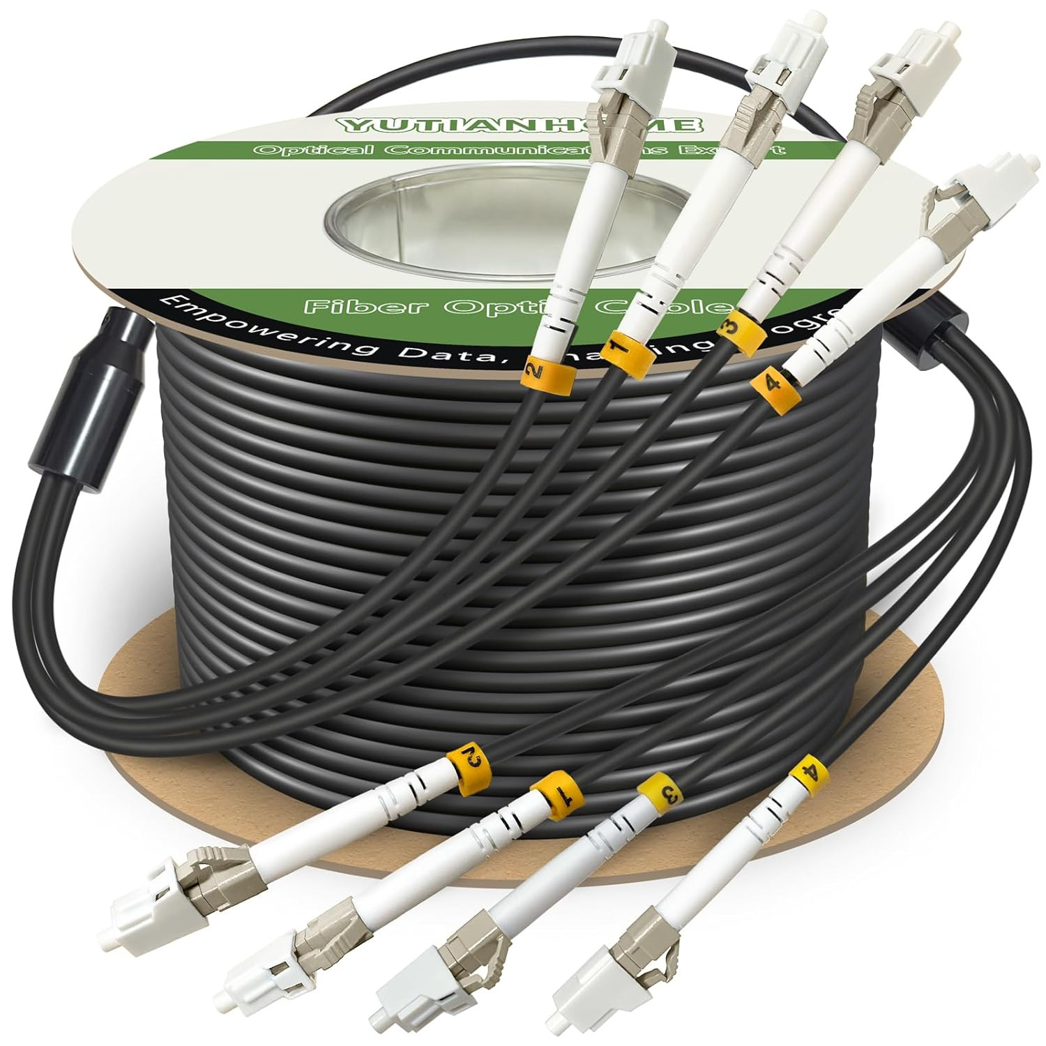 100 Meters 4 Core OM3 Multimode Industrial TPU LC to LC Outdoor Armored Fiber Pa