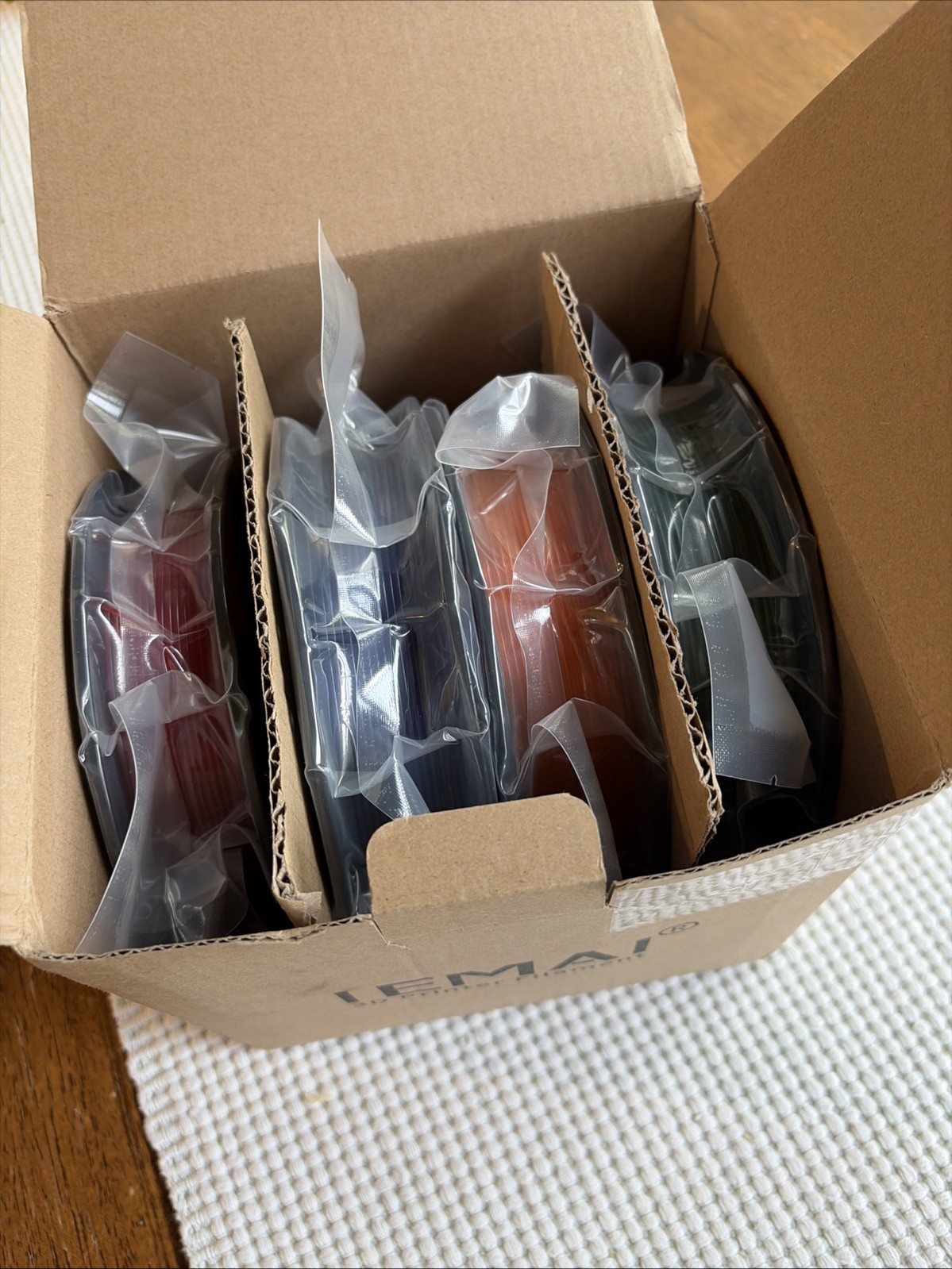 IEMAI - Clear PETG 250*4 A - 3D Printer Filament Red/Blue/Orange/Green
