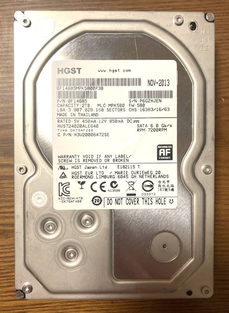 Excellent Condition Hitachi/HGST Ultrastar 7K4000 HUS724020ALE640 3.5-inch HDD 2