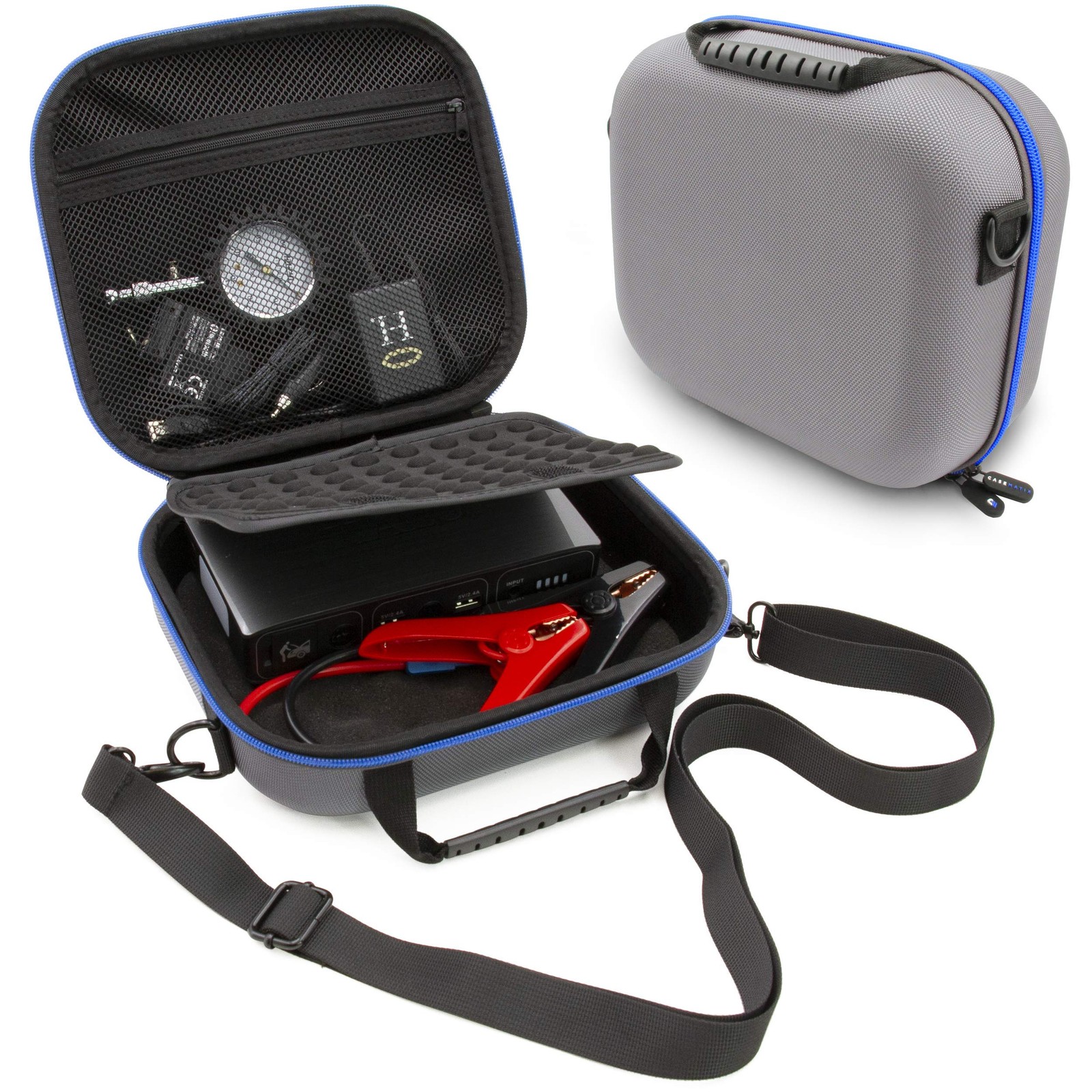 CASEMATIX Portable Battery Bank Travel Case 9.5 x 7.5 x 2.5 inches, Black